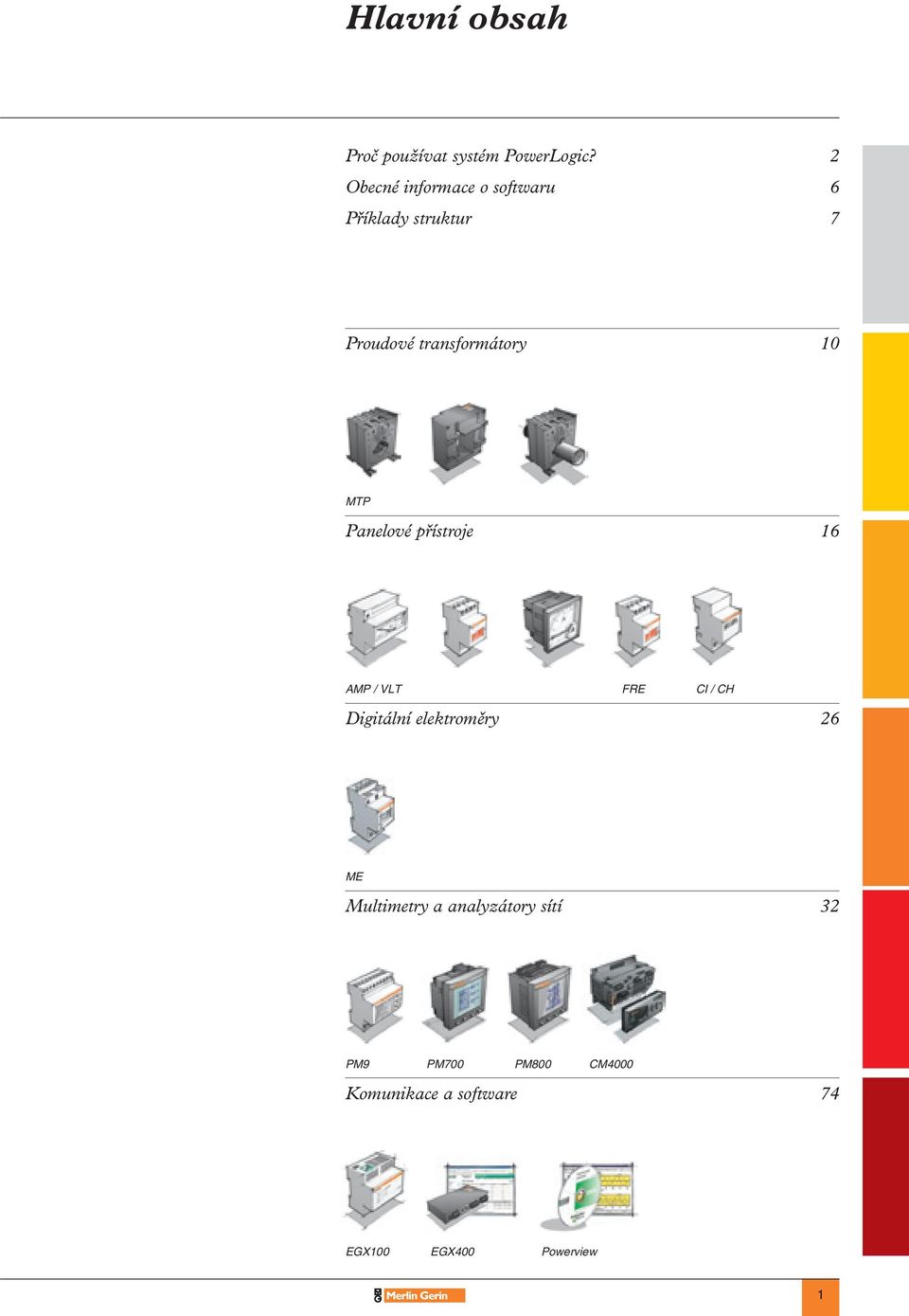 10 MTP Panelové přísroje 16 AMP / VLT FRE CI / CH Digiální elekroměry 26