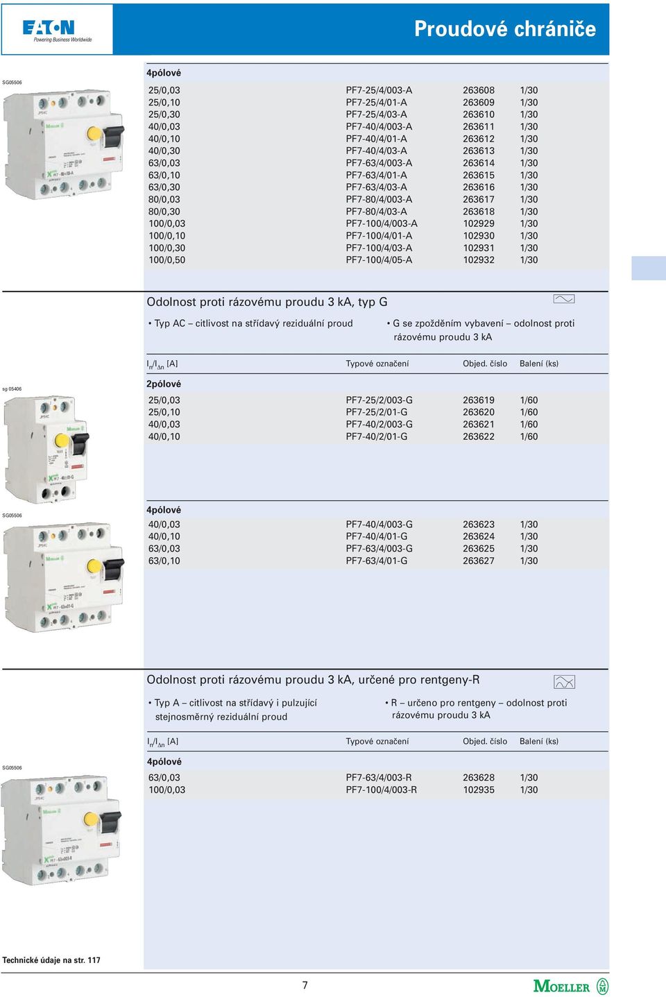 PF7-80/4/003-A 263617 1/30 PF7-80/4/03-A 263618 1/30 PF7-100/4/003-A 102929 1/30 PF7-100/4/01-A 102930 1/30 PF7-100/4/03-A 102931 1/30 PF7-100/4/05-A 102932 1/30 Odolnost proti rázovému proudu 3 ka,