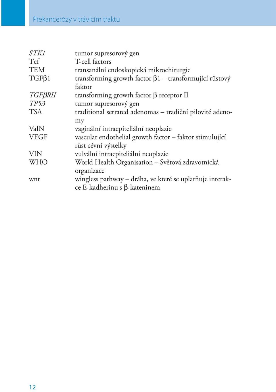 adenomas tradiční pilovité adenomy vaginální intraepiteliální neoplazie vascular endothelial growth factor faktor stimulující růst cévní výstelky vulvální