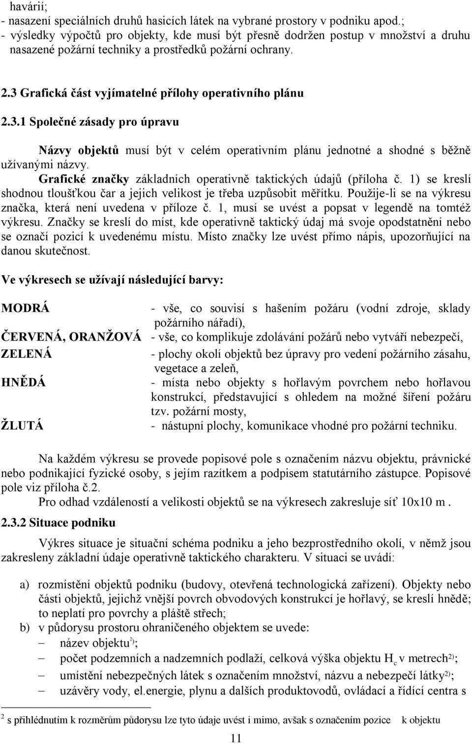 3 Grafická část vyjímatelné přílohy operativního plánu 2.3.1 Společné zásady pro úpravu Názvy objektů musí být v celém operativním plánu jednotné a shodné s běţně uţívanými názvy.