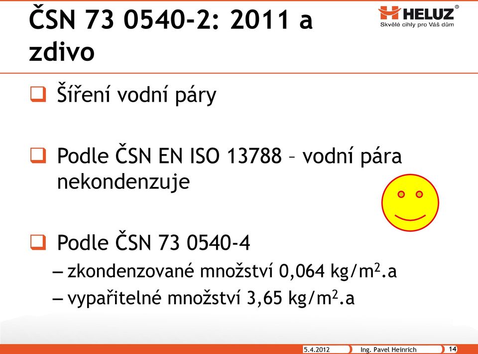 0540-4 zkondenzované množství 0,064 kg/m 2.