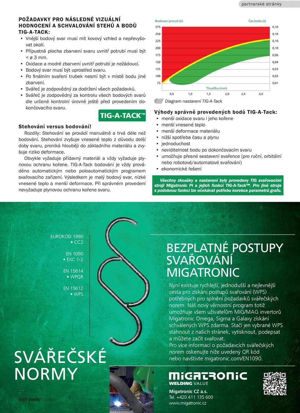 Po finálním svaření trubek nesmí být v místě bodu jiné zbarvení. Svářeč je zodpovědný za dodržení všech požadavků.