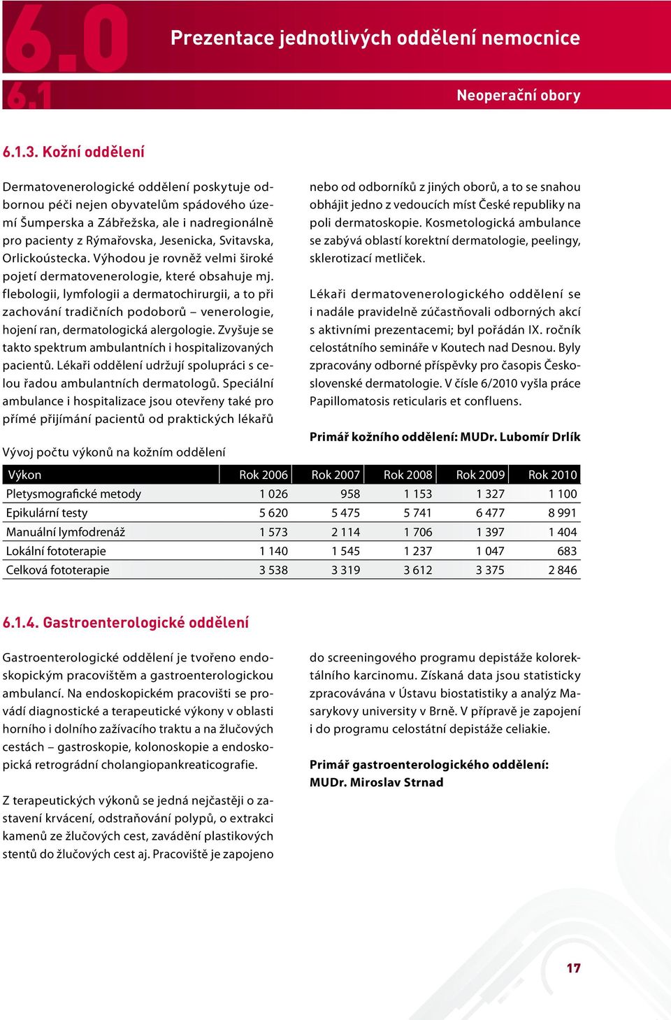 Orlickoústecka. Výhodou je rovněž velmi široké pojetí dermatovenerologie, které obsahuje mj.