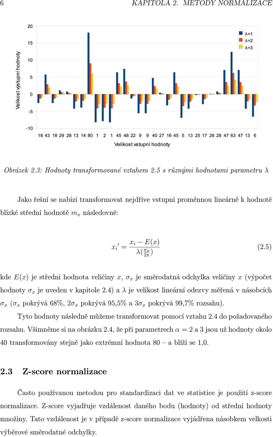 5) kde E(x) je střední hodnota veličiny x, σ x je směrodatná odchylka veličiny x (výpočet hodnoty σ x je uveden v kapitole 2.