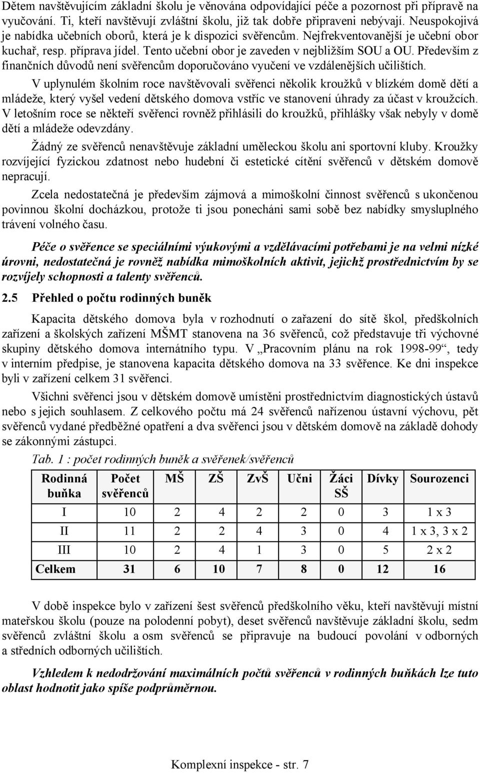 Především z finančních důvodů není svěřencům doporučováno vyučení ve vzdálenějších učilištích.