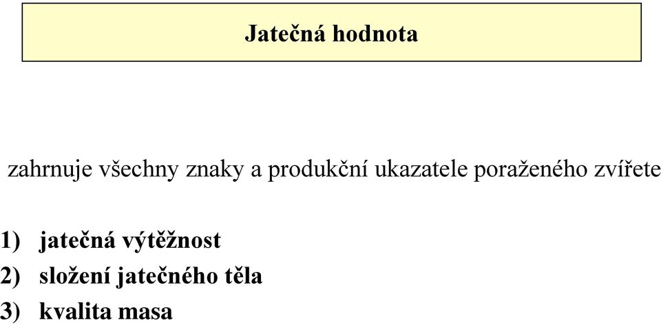 poraženého zvířete 1) jatečná