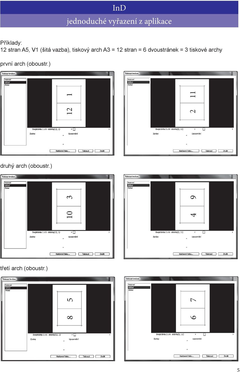 dvoustránek = 3 tiskové archy první arch (oboustr.