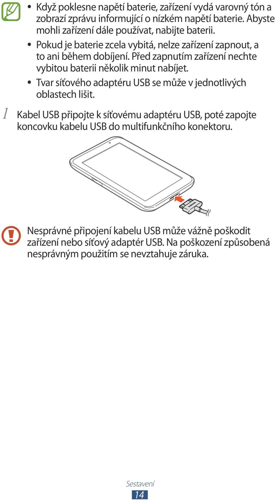 Tvar síťového adaptéru USB se může v jednotlivých oblastech lišit.