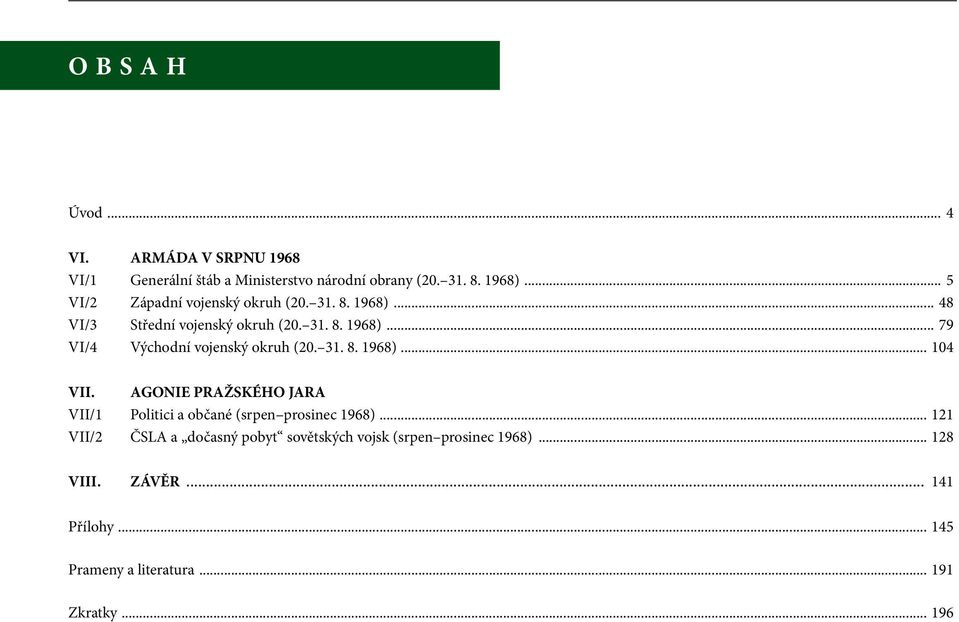 31. 8. 1968)... 104 VII. AGONIE PRAŽSKÉHO JARA VII/1 Politici a občané (srpen prosinec 1968).