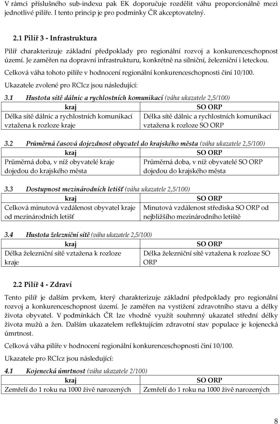 Je zaměřen na dopravní infrastrukturu, konkrétně na silniční, železniční i leteckou. Celkov{ v{ha tohoto pilíře v hodnocení region{lní konkurenceschopnosti činí 10/100.