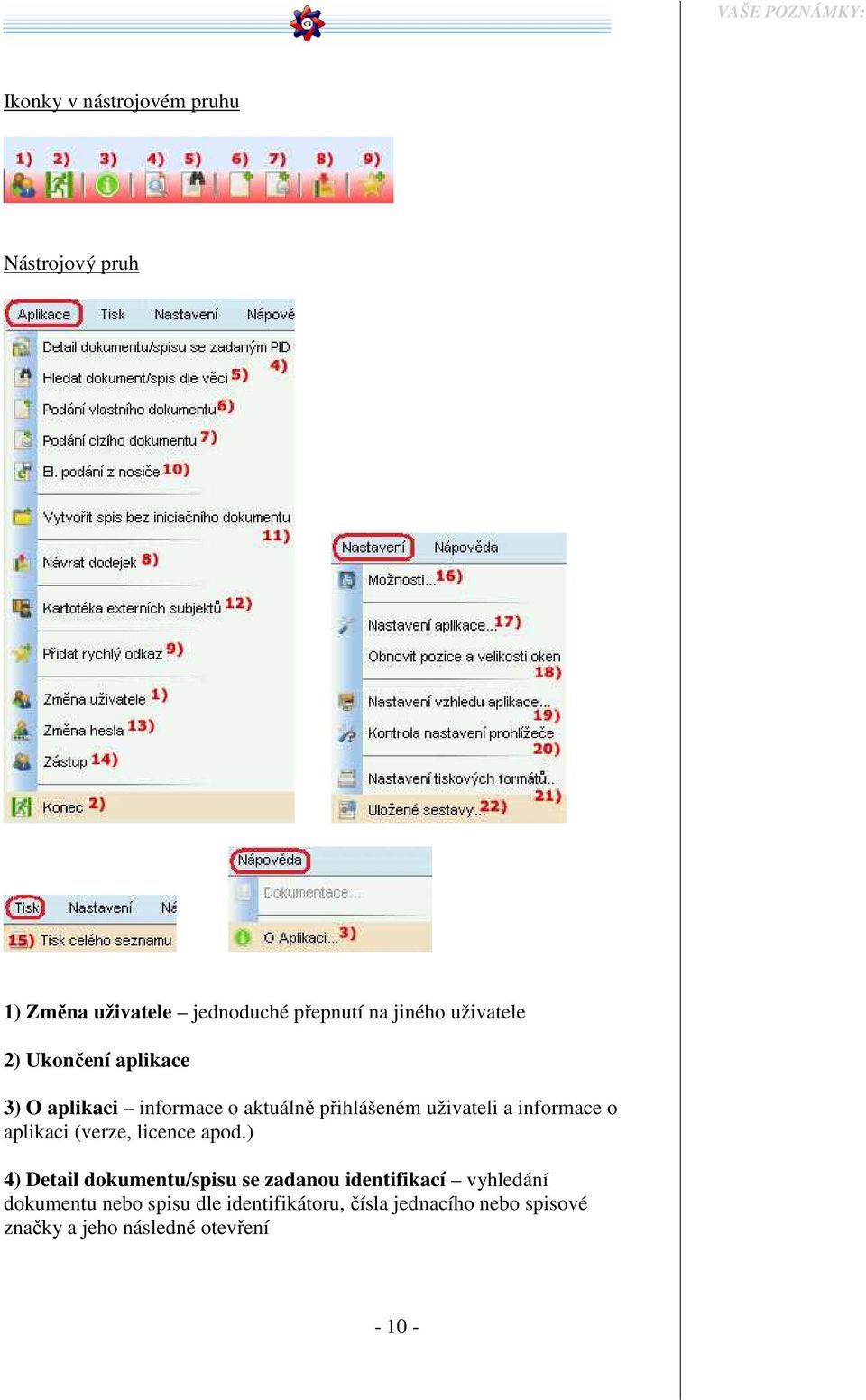 informace o aplikaci (verze, licence apod.