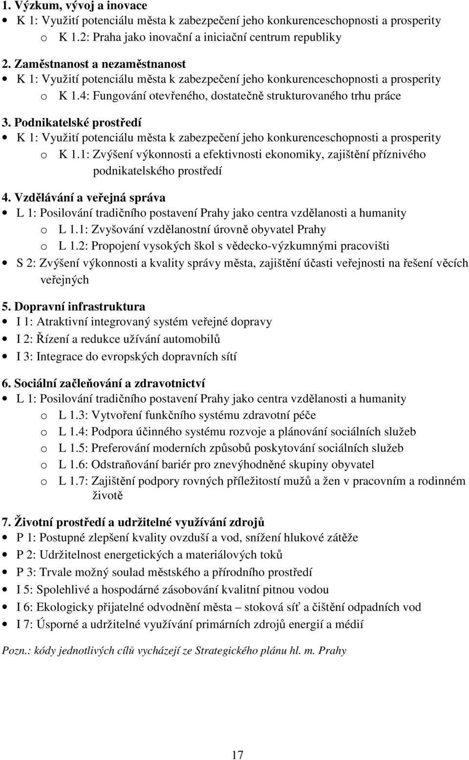 Podnikatelské prostředí K 1: Využití potenciálu města k zabezpečení jeho konkurenceschopnosti a prosperity o K 1.