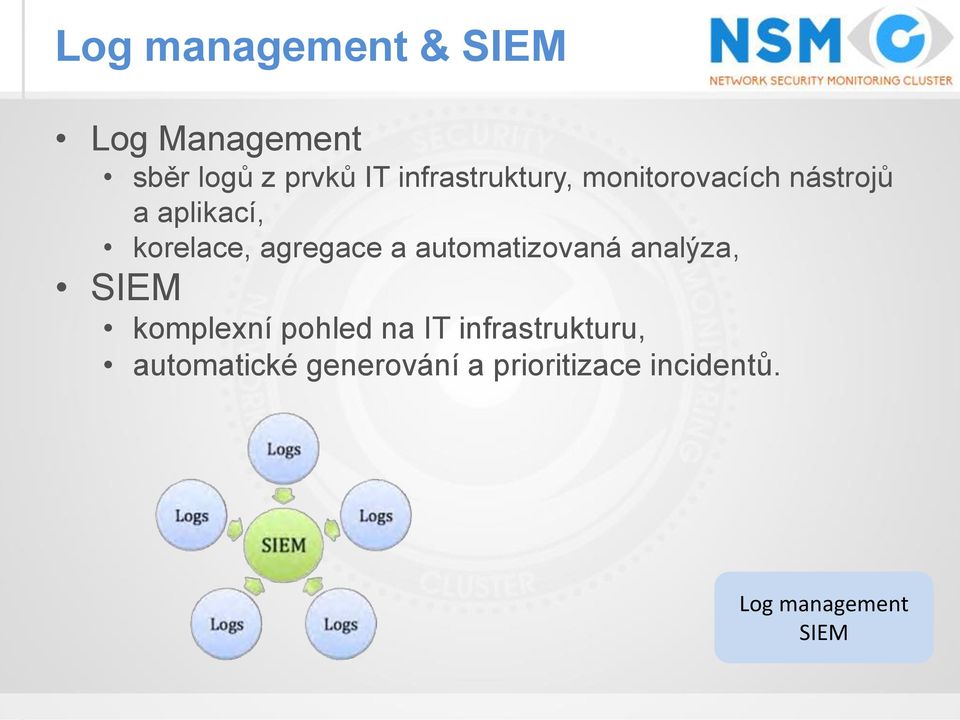 agregace a automatizovaná analýza, SIEM komplexní pohled na IT