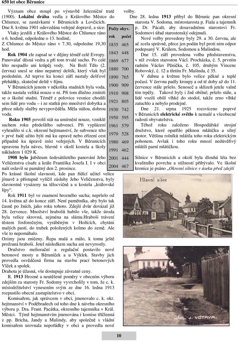 Rok 1904 zle zapsal se v dějiny téměř celé Evropy. Panovalať děsná vedra a při tom trvalé sucho. Po celé léto nespadlo ani krůpěj vody. Na Boží Tělo (2.