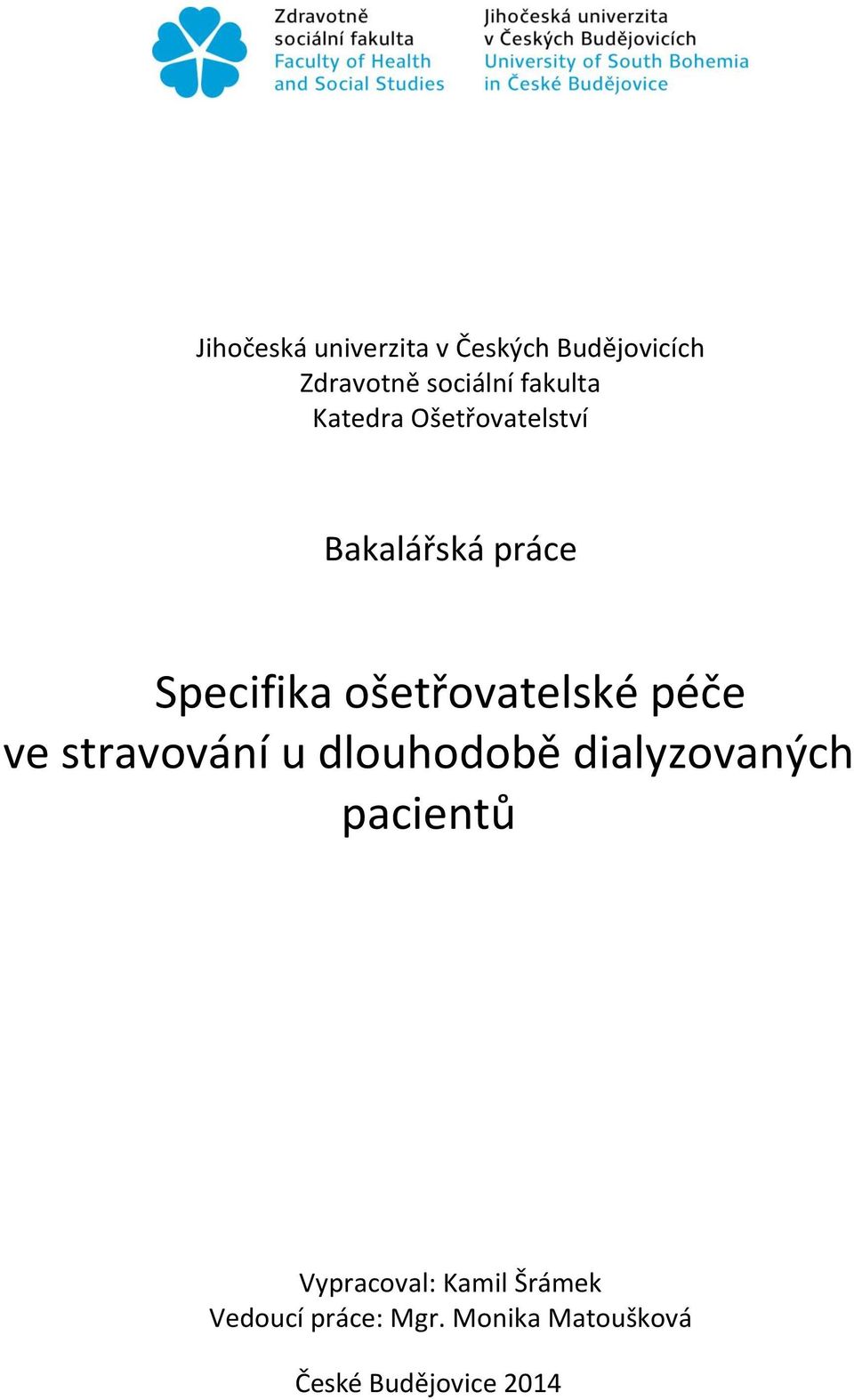 ošetřovatelské péče ve stravování u dlouhodobě dialyzovaných