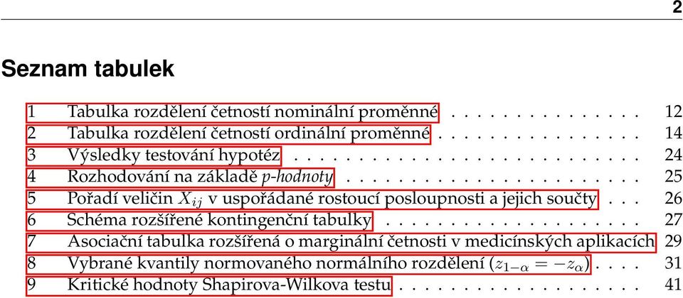 ...................... 25 5 Pořadí veličin X ij v uspořádané rostoucí posloupnosti a jejich součty... 26 6 Schéma rozšířené kontingenční tabulky.