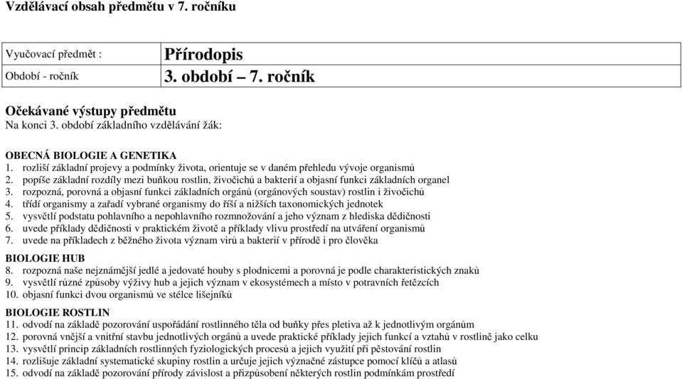 popíše základní rozdíly mezi buňkou rostlin, živočichů a bakterií a objasní funkci základních organel 3.