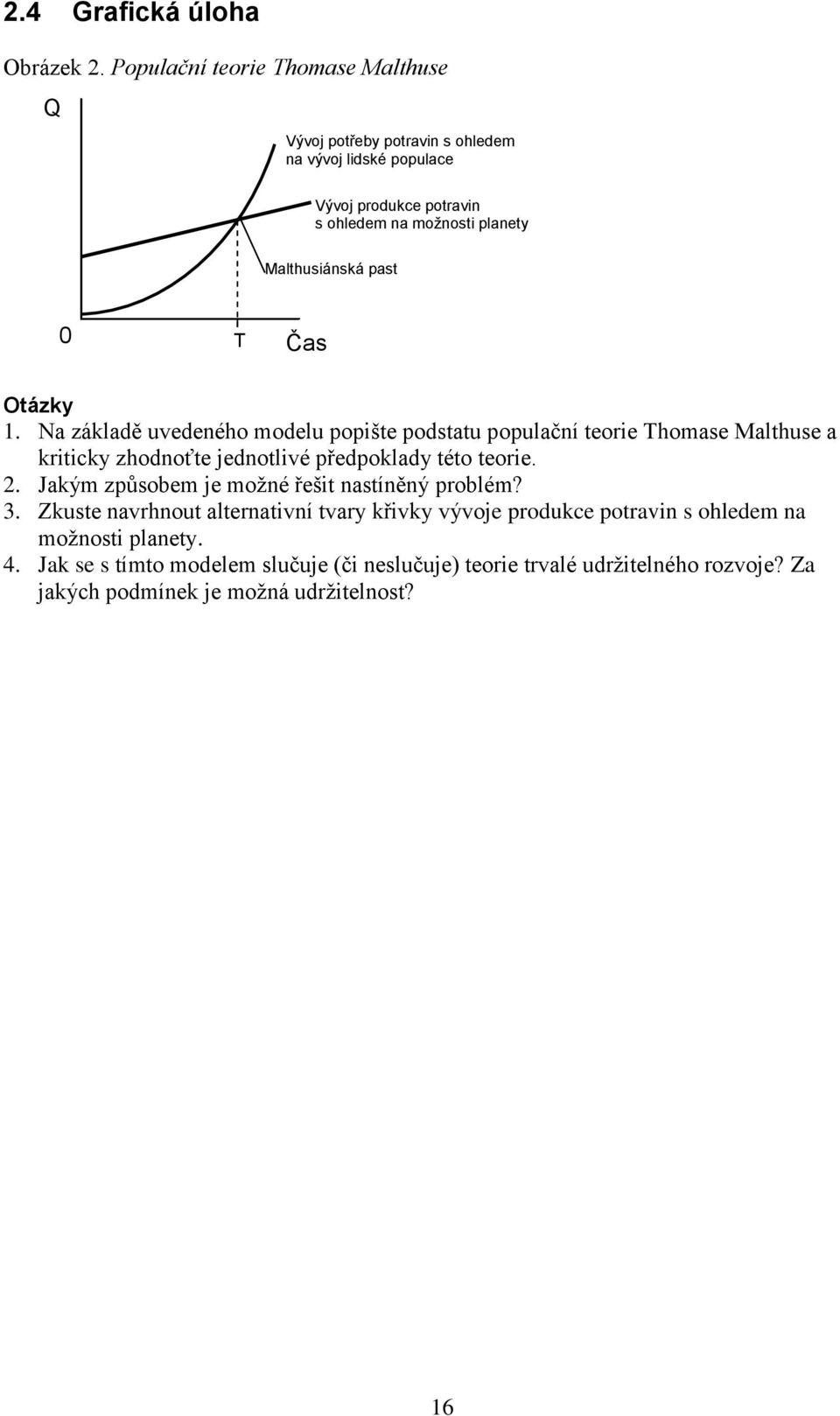 Malthusiánská past 0 T Čas Otázky 1.