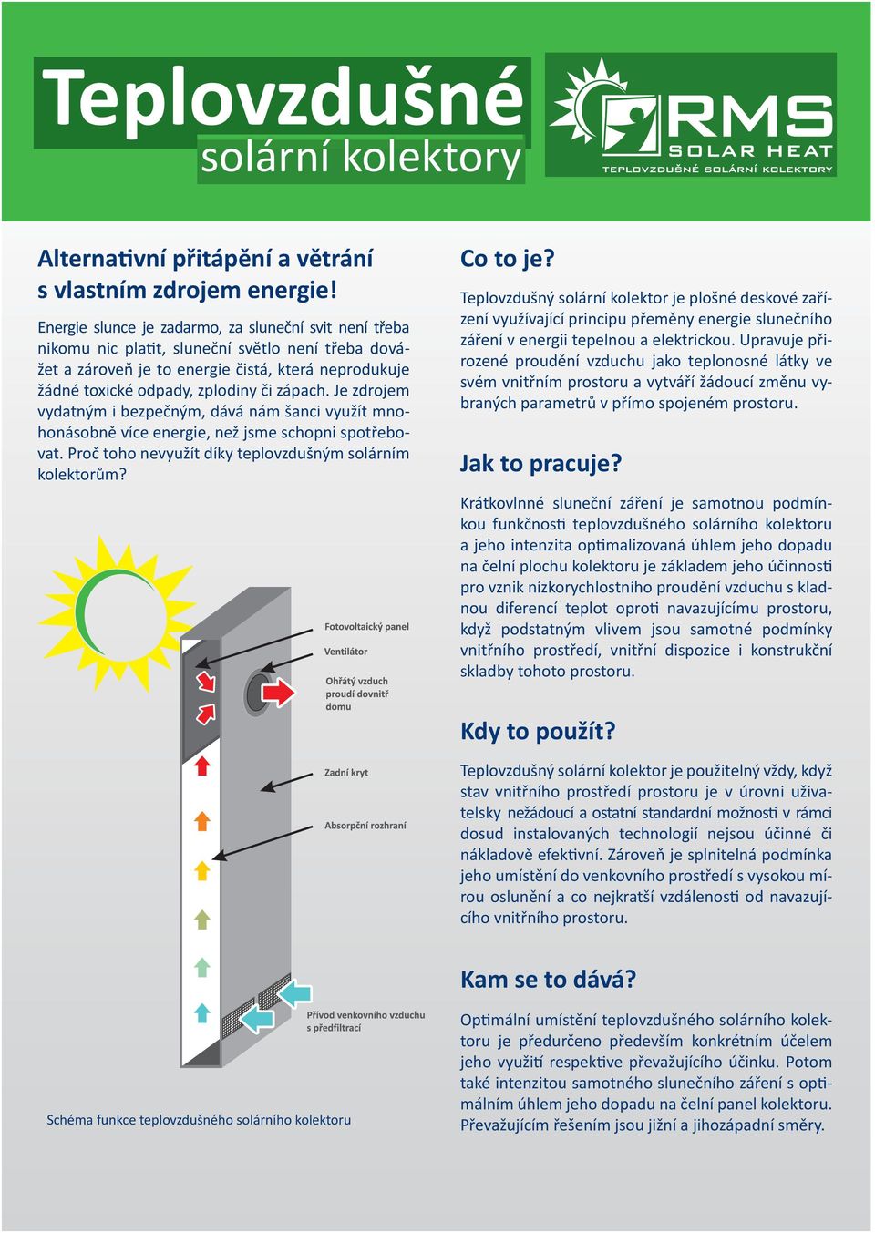 Je zdrojem vydatným i bezpečným, dává nám šanci využít mnohonásobně více energie, než jsme schopni spotřebovat. Proč toho nevyužít díky teplovzdušným solárním kolektorům? Co to je?