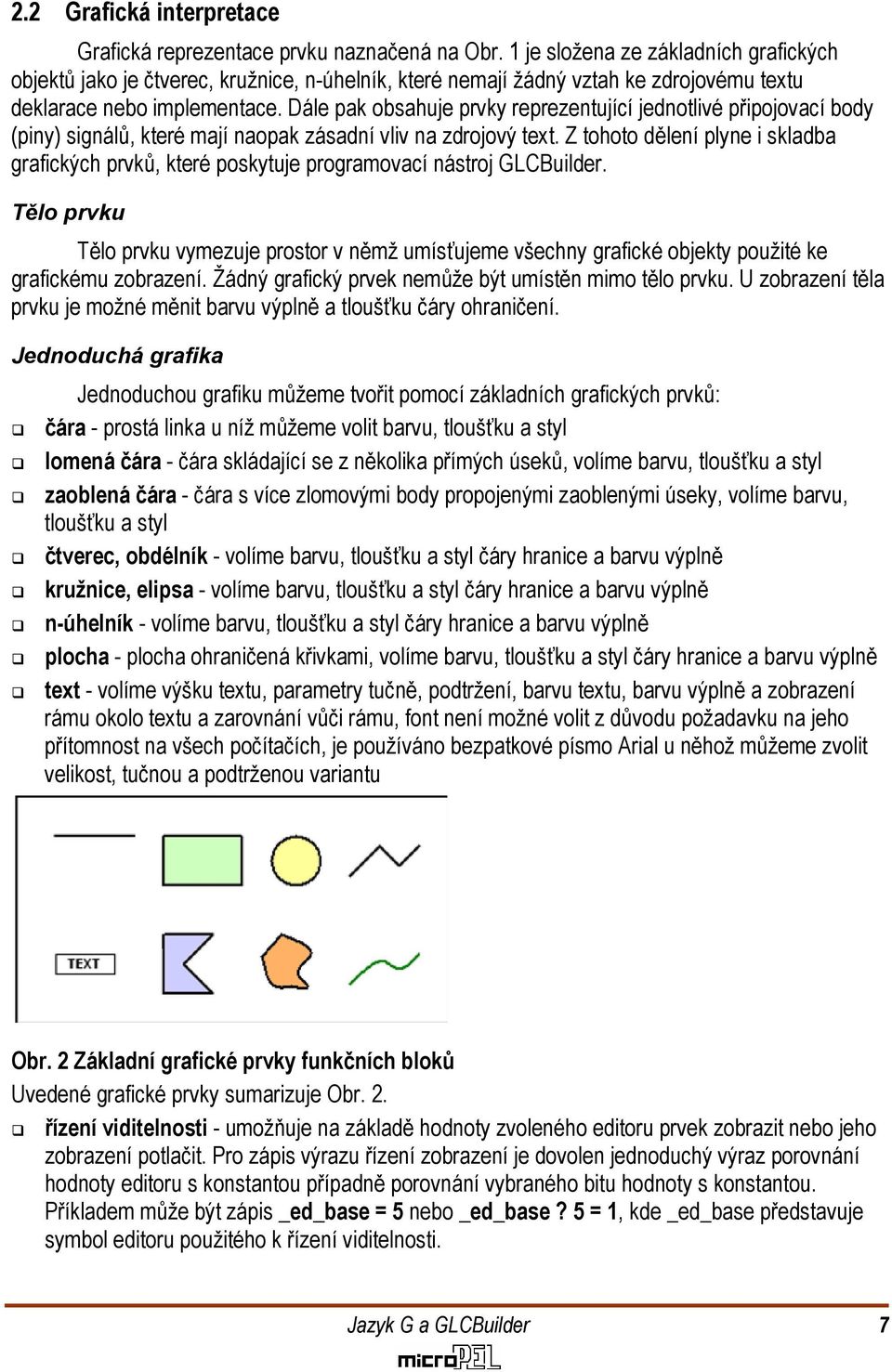 Dále pak obsahuje prvky reprezentující jednotlivé připojovací body (piny) signálů, které mají naopak zásadní vliv na zdrojový text.