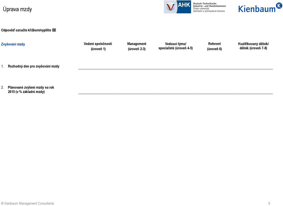 (úroveň 6) Kvalifikovaný dělník/ dělník (úroveň 7-8) 1.