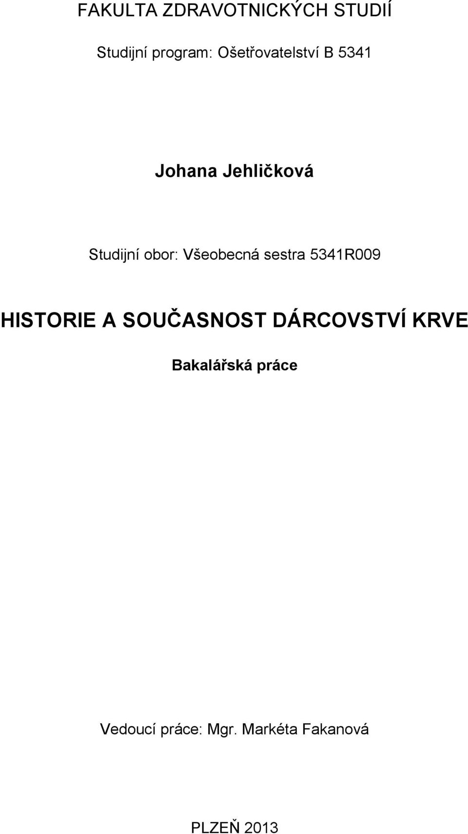 Všeobecná sestra 5341R009 HISTORIE A SOUČASNOST