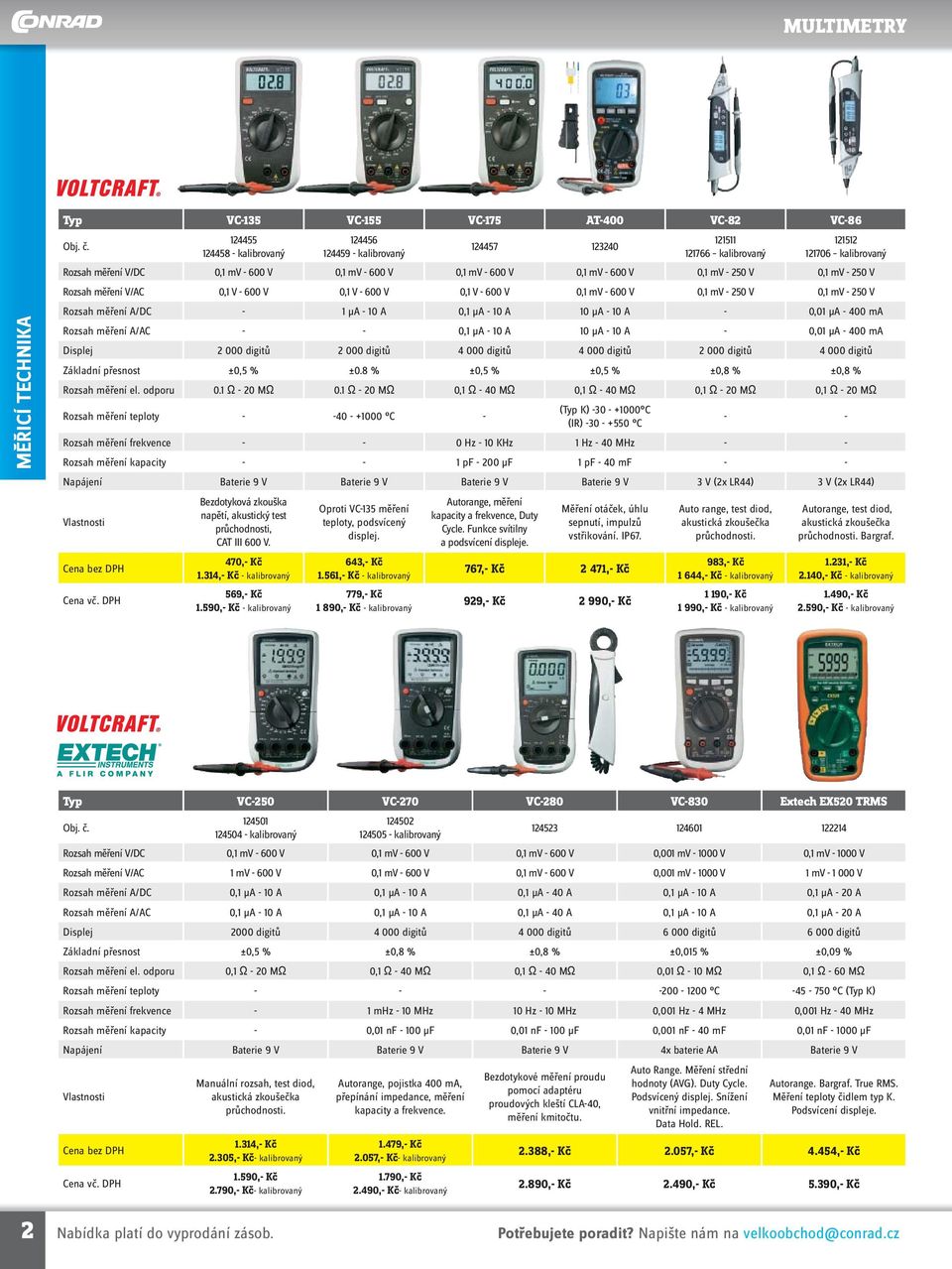 250 V Rozsah měření V/AC 0,1 V - 600 V 0,1 V - 600 V 0,1 V - 600 V 0,1 mv - 600 V 0,1 mv - 250 V 0,1 mv - 250 V Rozsah měření A/DC - 1 μa - 10 A 0,1 μa - 10 A 10 μa - 10 A - 0,01 μa - 400 ma Rozsah