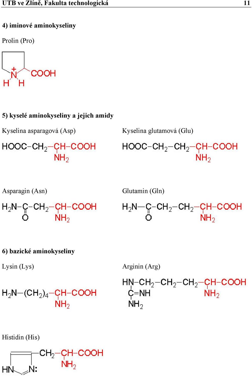 asparagová (Asp) Kyselina glutamová (Glu) Asparagin (Asn)