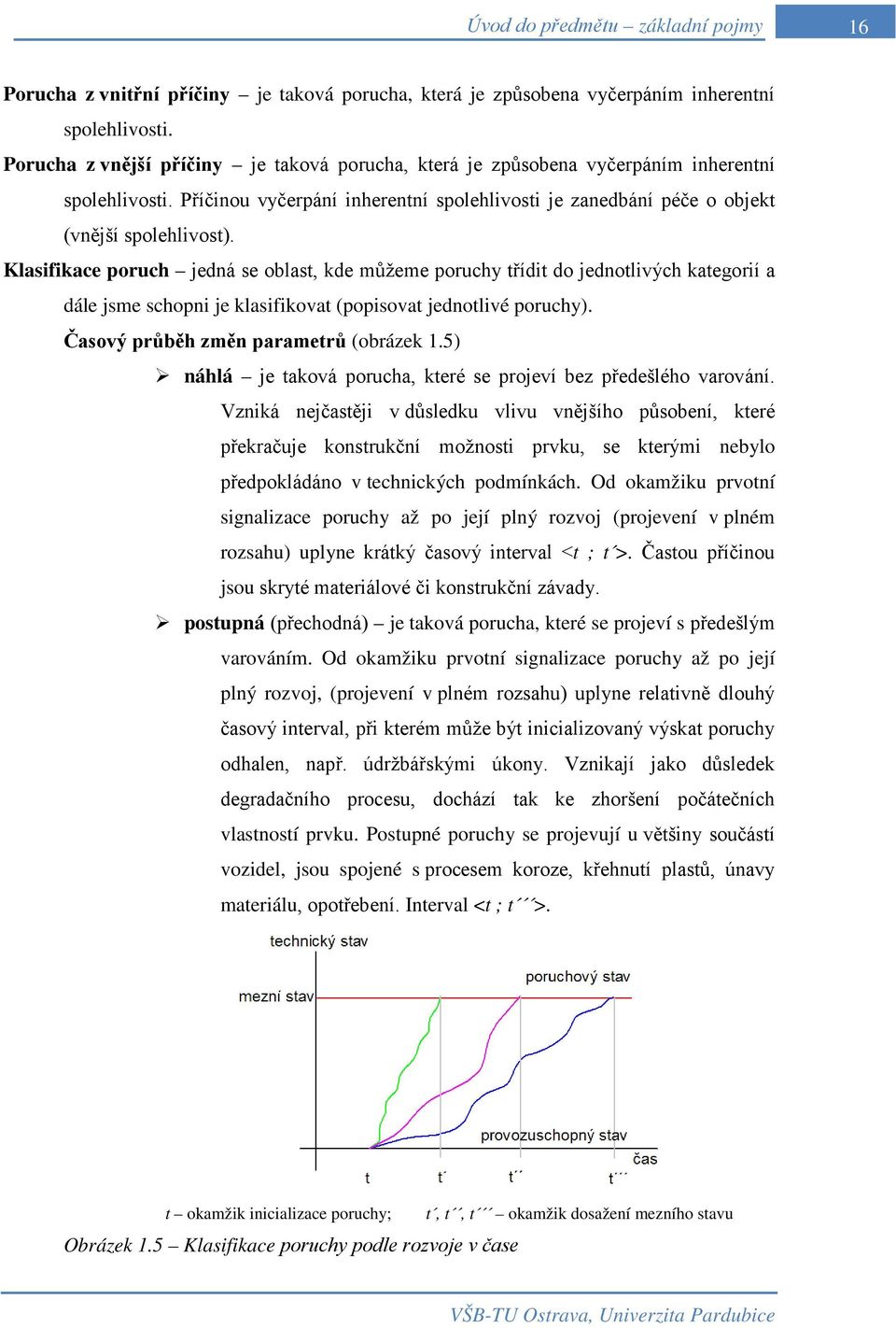 Klasifikace poruch jedná se oblast, kde můžeme poruchy třídit do jednotlivých kategorií a dále jsme schopni je klasifikovat (popisovat jednotlivé poruchy). Časový průběh změn parametrů (obrázek 1.