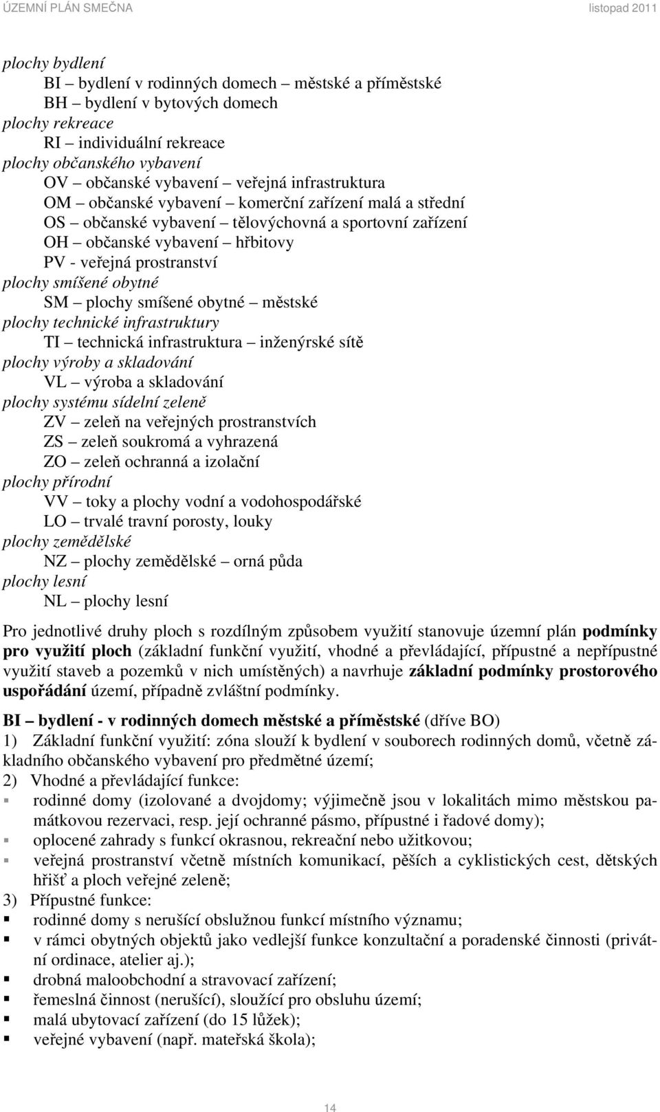 obytné SM plochy smíšené obytné městské plochy technické infrastruktury TI technická infrastruktura inženýrské sítě plochy výroby a skladování VL výroba a skladování plochy systému sídelní zeleně ZV