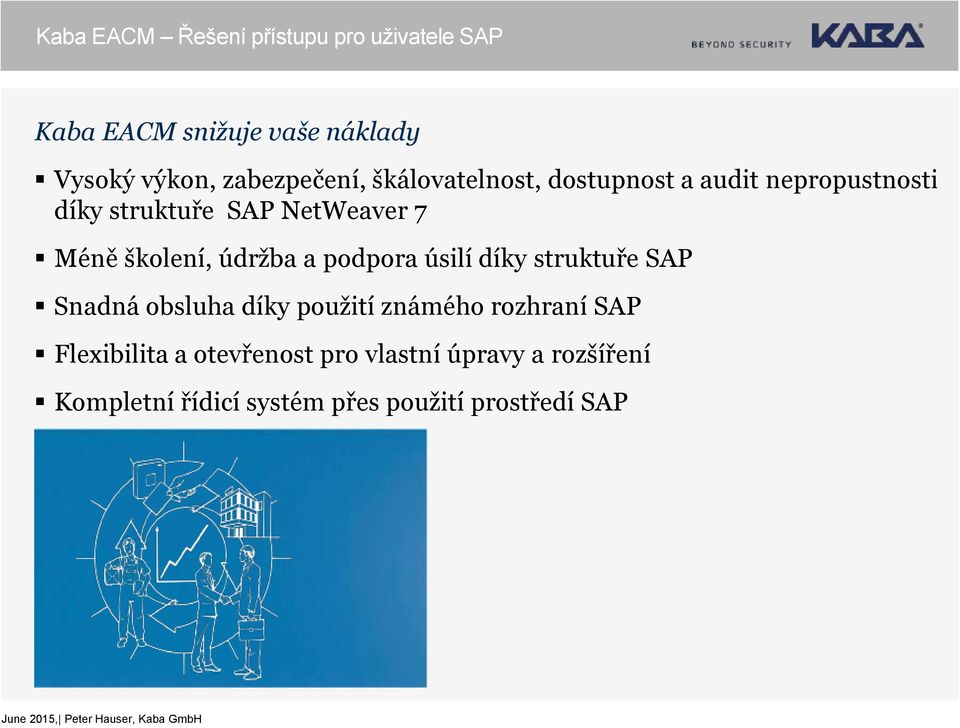 školení, údržba a podpora úsilí díky struktuře SAP Snadná obsluha díky použití známého rozhraní