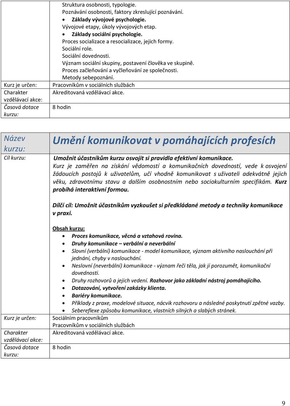 Metody sebepoznání.. Cíl Umění komunikovat v pomáhajících profesích Umožnit účastníkům kurzu osvojit si pravidla efektivní komunikace.