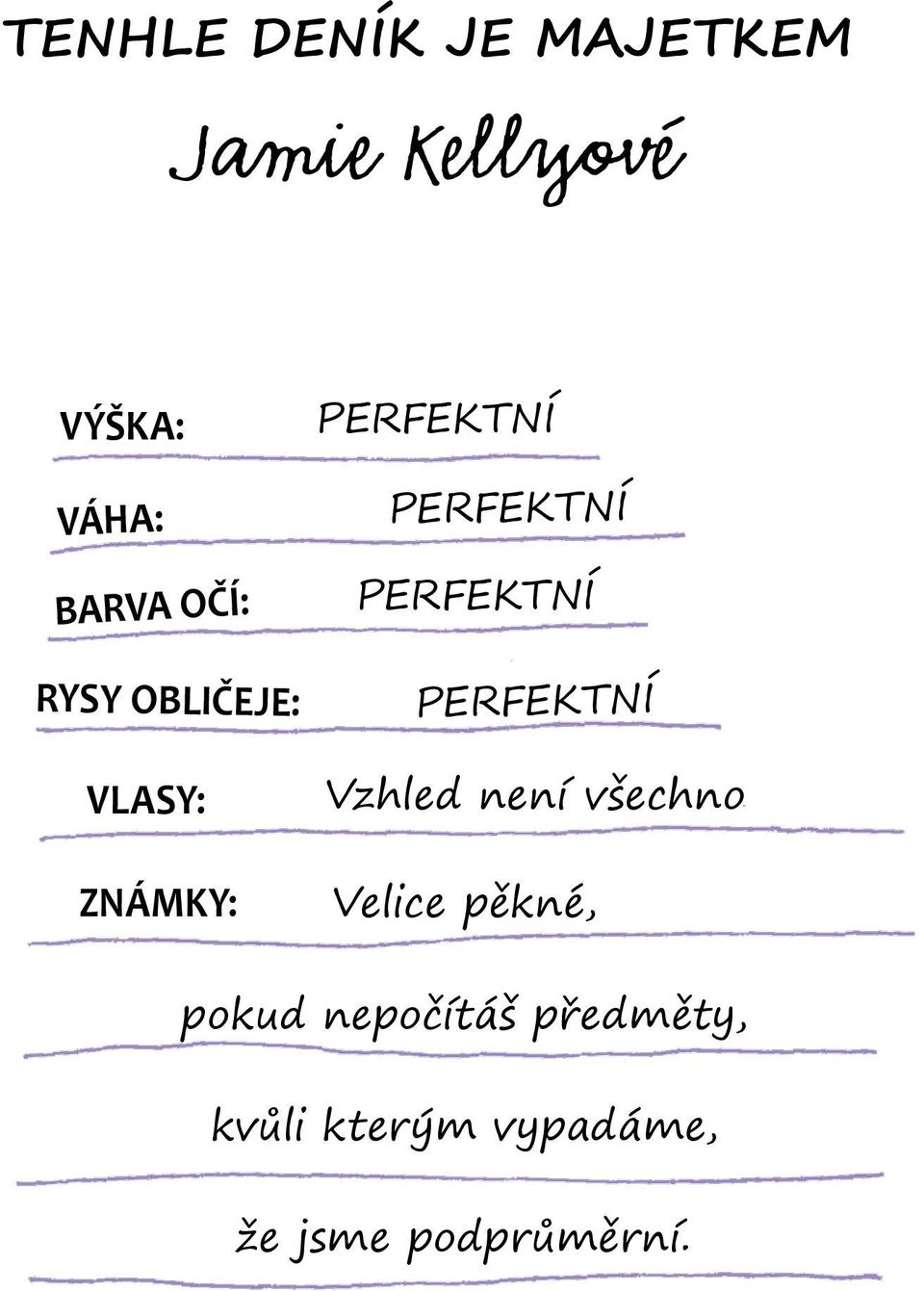 PERFEKTNÍ VLASY: ZNÁMKY: Vzhled není všechno Velice pěkné,