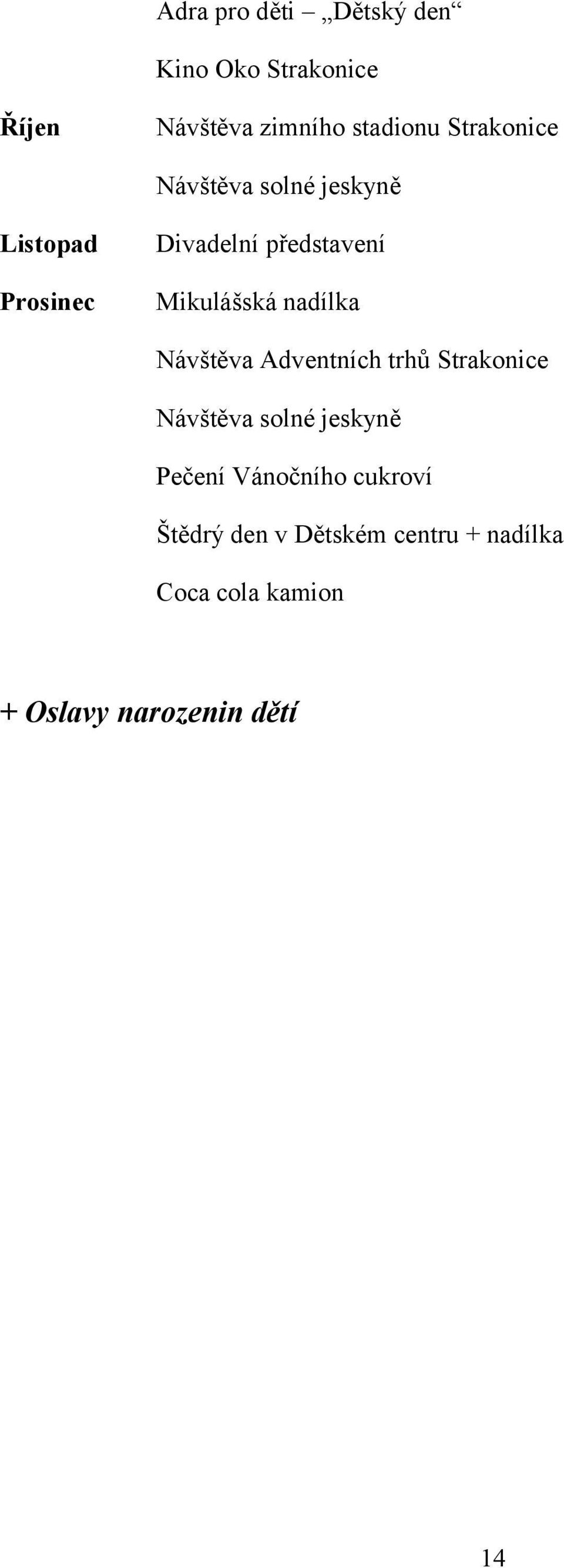 Mikulášská nadílka Návštěva Adventních trhů Strakonice Návštěva solné jeskyně