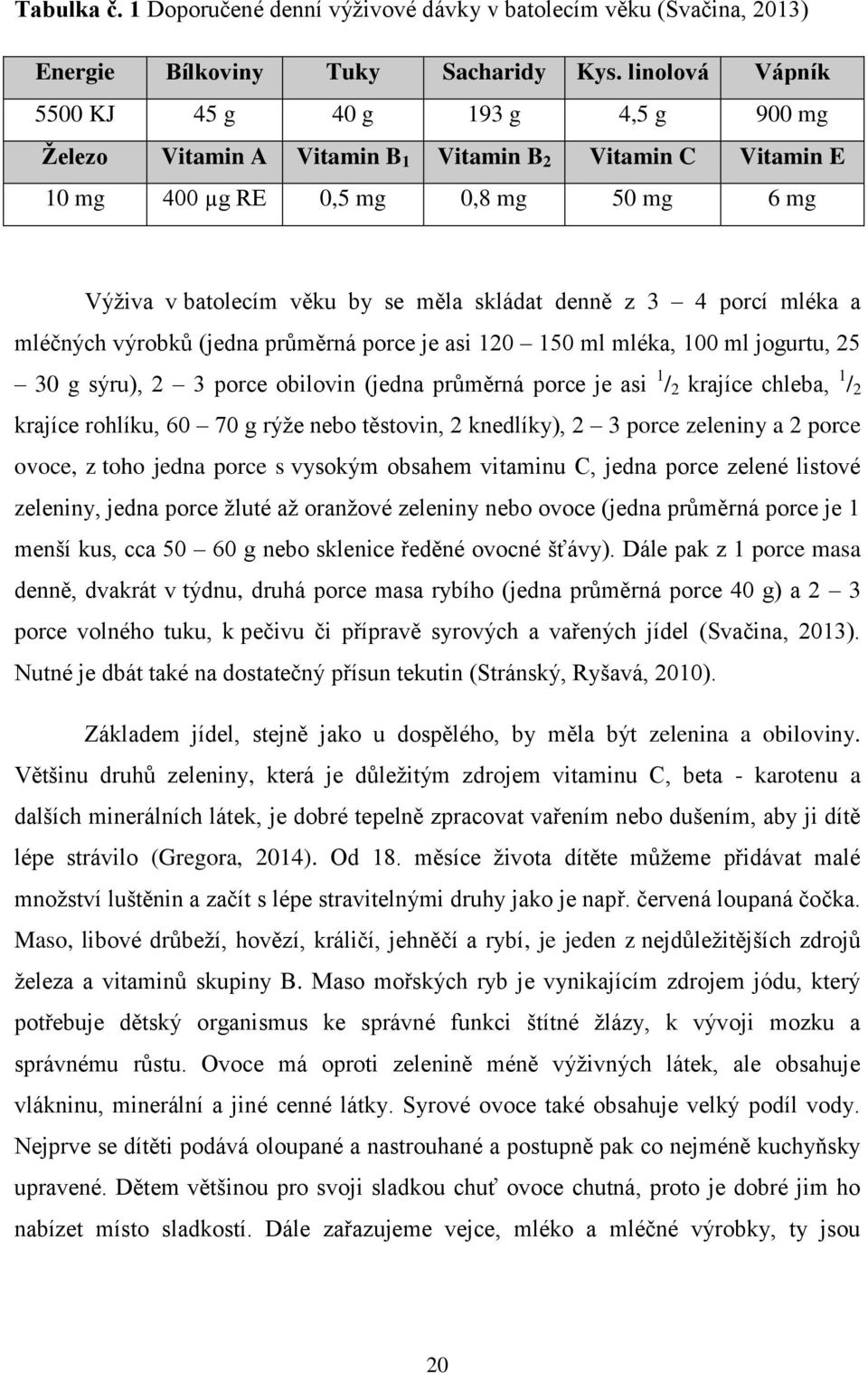 denně z 3 4 porcí mléka a mléčných výrobků (jedna průměrná porce je asi 120 150 ml mléka, 100 ml jogurtu, 25 30 g sýru), 2 3 porce obilovin (jedna průměrná porce je asi 1 / 2 krajíce chleba, 1 / 2