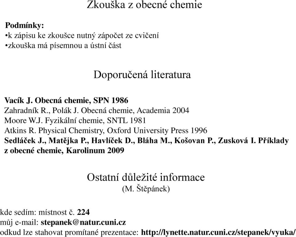 Phcl Cher Oford Uver Pre 996 Sedláče J. ě P. Hvlíče D. Bláh. Košov P. Zuová I.