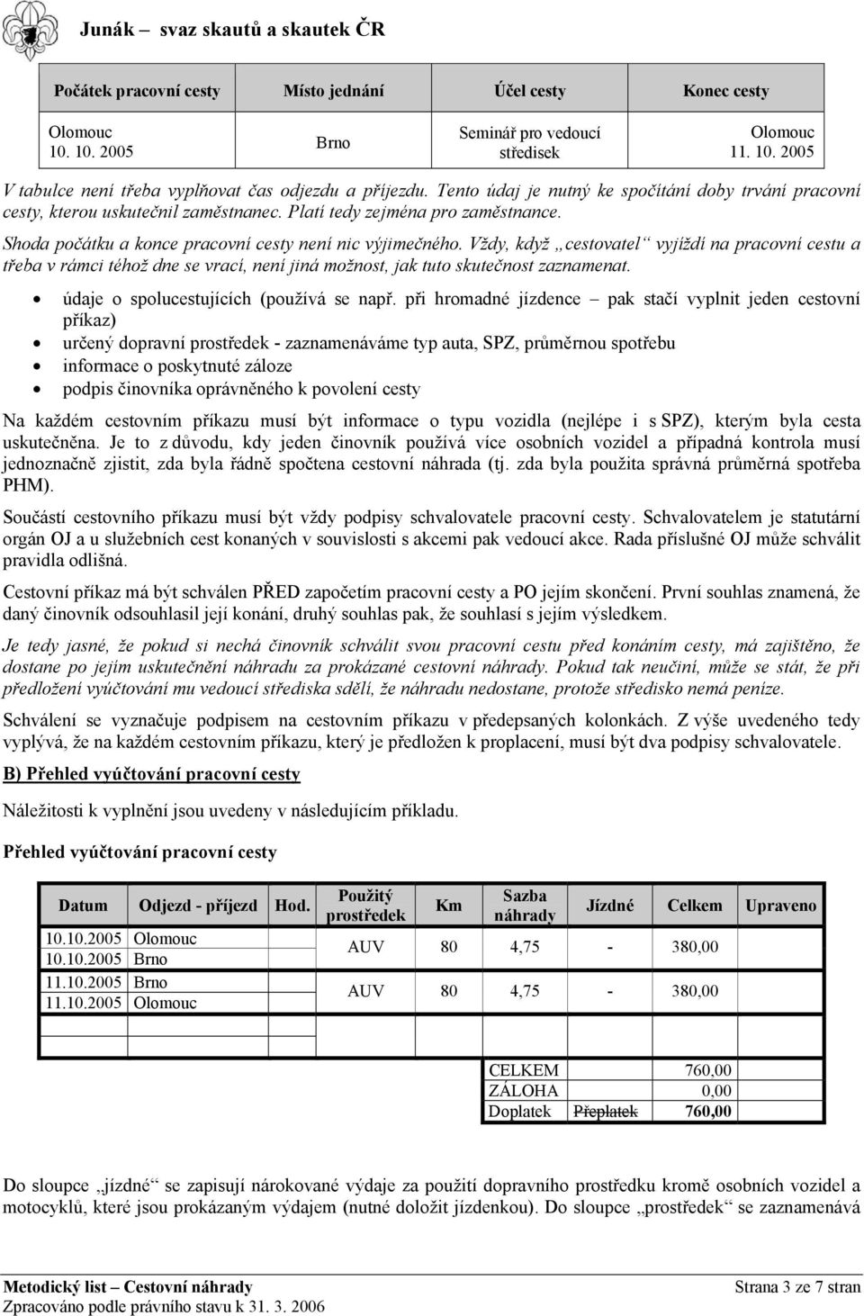 Vždy, když cestovatel vyjíždí na pracovní cestu a třeb a v rámci téhož dne se vrací, není jiná možnost, jak tuto skutečnost zaznamenat. údaje o spolucestujících (používá se např.