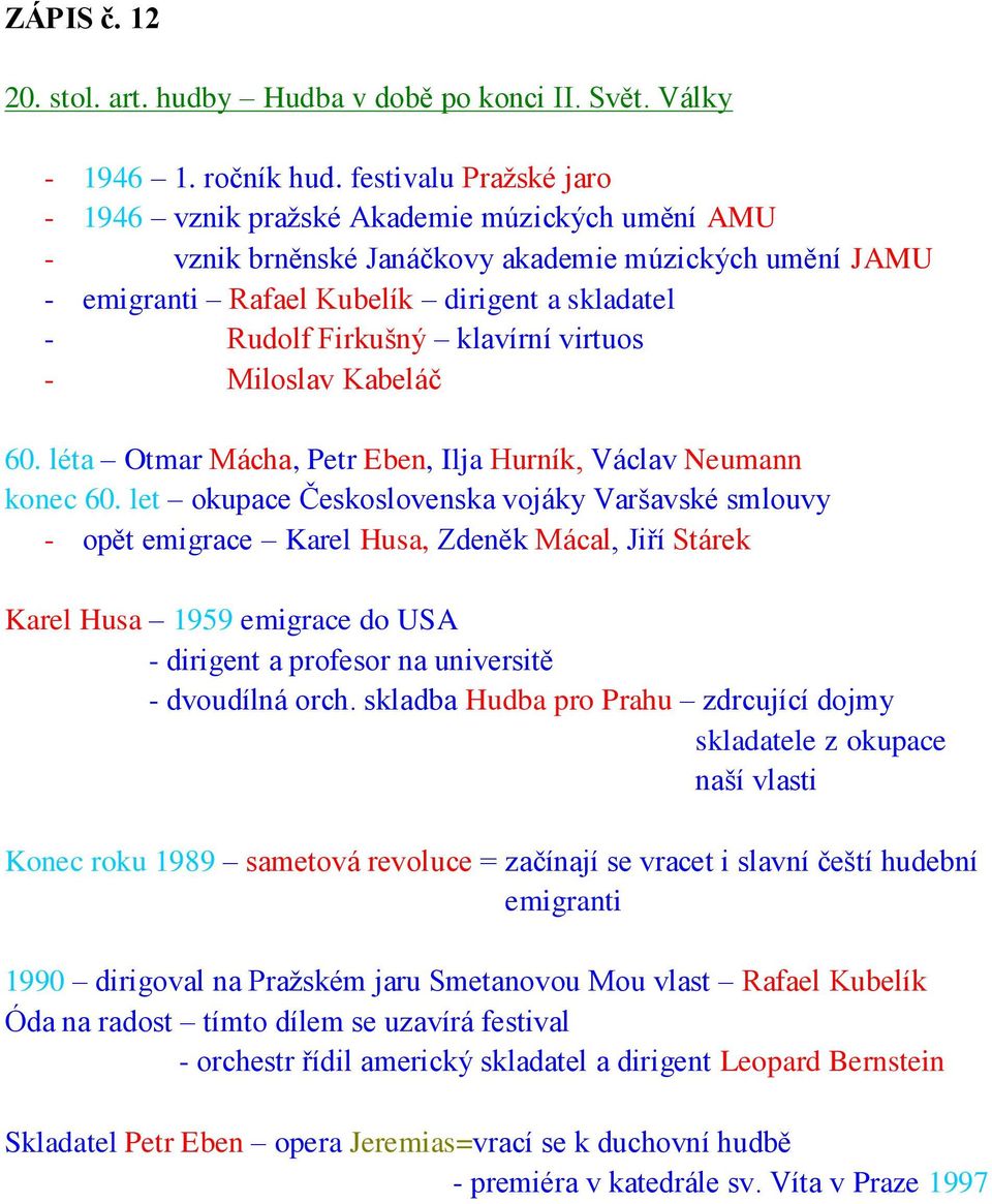 klavírní virtuos - Miloslav Kabeláč 60. léta Otmar Mácha, Petr Eben, Ilja Hurník, Václav Neumann konec 60.