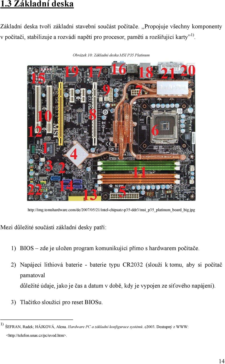 jpg Mezi důležité součásti základní desky patří: 1) BIOS zde je uložen program komunikující přímo s hardwarem počítače.