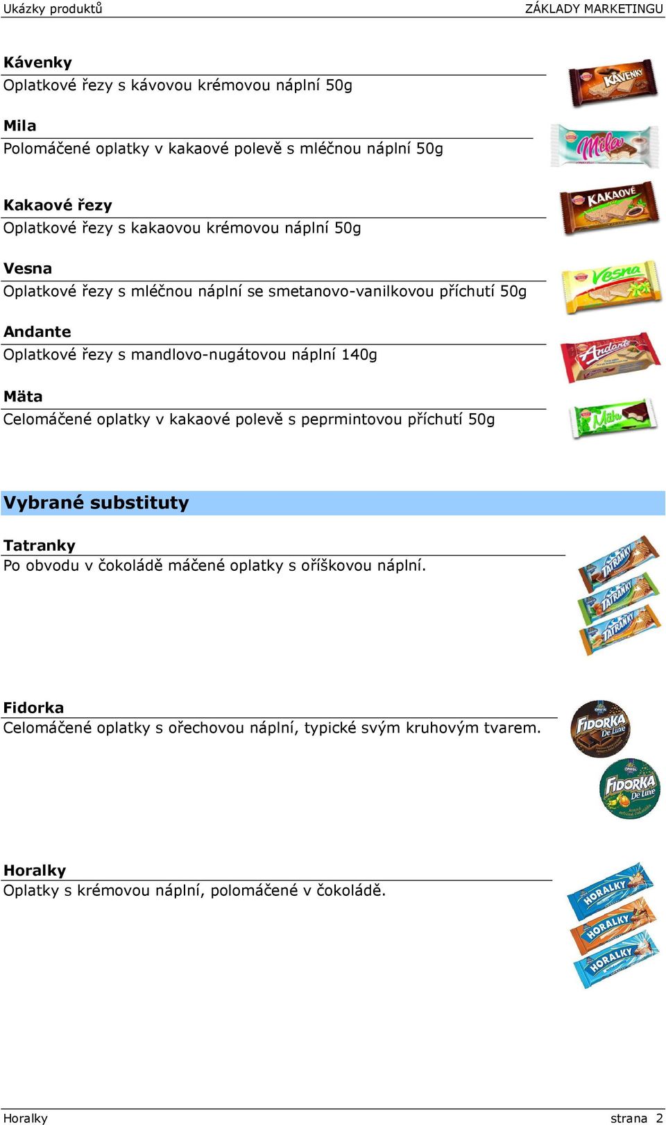 náplní 140g Mäta Celomáčené oplatky v kakaové polevě s peprmintovou příchutí 50g Vybrané substituty Po obvodu v čokoládě máčené oplatky s oříškovou