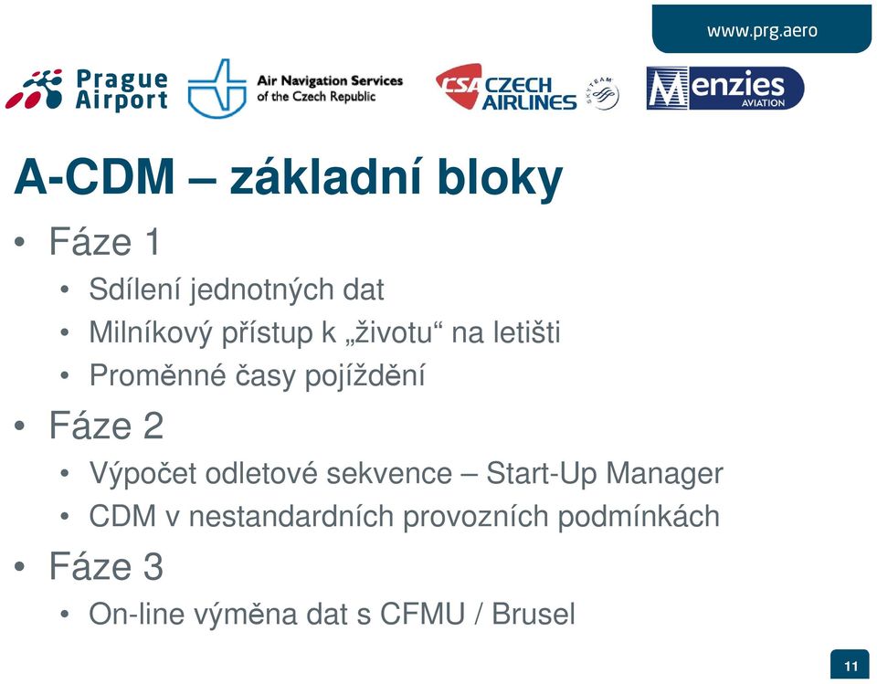 Výpočet odletové sekvence Start-Up Manager CDM v