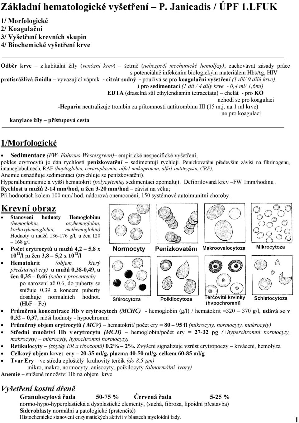 práce s potenciálně infekčním biologickým materiálem HbsAg, HIV protisrážlivá činidla vyvazující vápník - citrát sodný - používá se pro koagulační vyšetření (1 díl/ 9 dílů krve) i pro sedimentaci (1