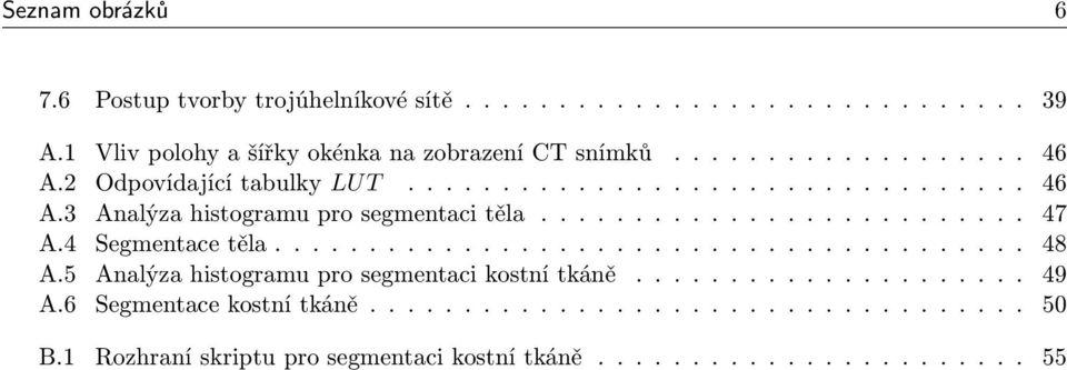 4 Segmentace těla........................................ 48 A.5 Analýza histogramu pro segmentaci kostní tkáně..................... 49 A.