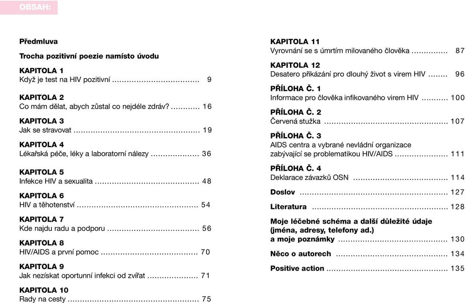 .. 56 KAPITOLA 8 /AIDS a prvnì pomoc... 70 KAPITOLA 9 Jak nezìskat oportunnì infekci od zvì at... 71 KAPITOLA 11 Vyrovn nì se s mrtìm milovanèho ËlovÏka.