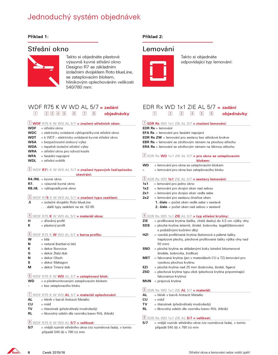 objednávky 1 2 3 4 5 6 objednávky 1 WDF R75 K W WD AL 5/7 = značení střešních oken: WDF = střešní okno WDC = elektricky ovládané výklopné/kyvné střešní okno WDT = k WDT elektricky ovládané kyvné