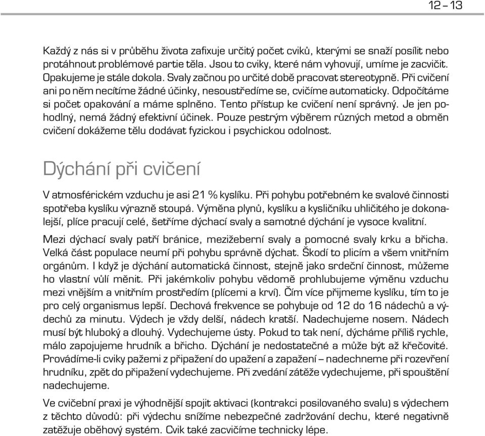 Odpočítáme si počet opakování a máme splněno. Tento přístup ke cvičení není správný. Je jen pohodlný, nemá žádný efektivní účinek.