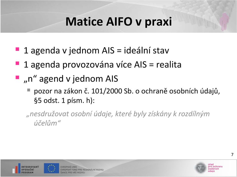 na zákon č. 101/2000 Sb. o ochraně osobních údajů, 5 odst.