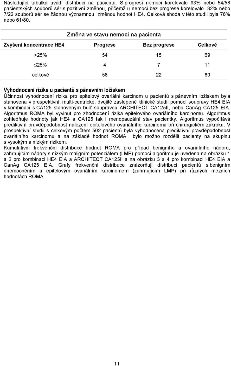 Celková shoda v této studii byla 76% nebo 61/80.