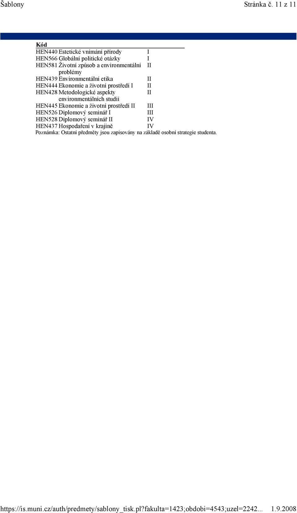 II problémy HEN439 Environmentální etika II HEN444 Ekonomie a životní prostředí I II HEN428 Metodologické aspekty II