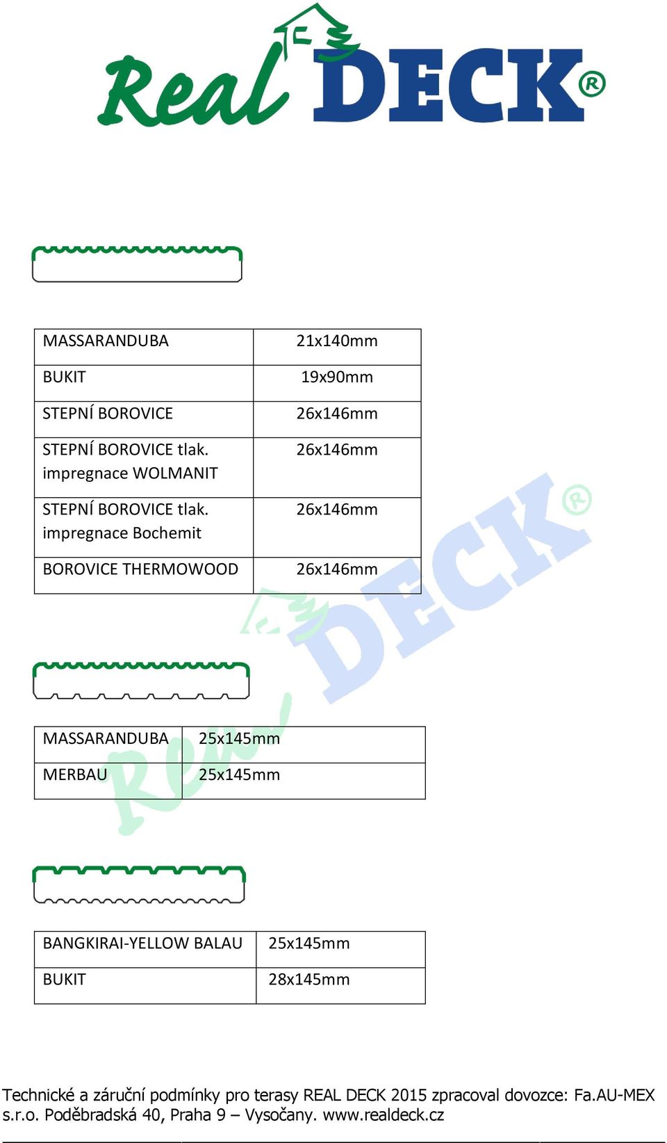 impregnace Bochemit BOROVICE THERMOWOOD 21x140mm 19x90mm